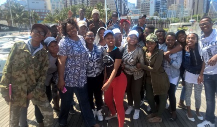 SIGHTSEEING: Sixishe Junior Secondary School Grade 9 pupils visited the Durban harbour on their tour to the city 