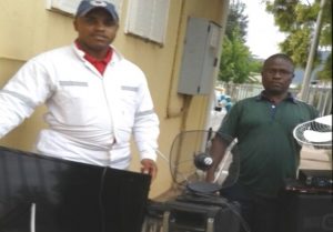 BIG BUST: Ezibeleni policemen, from left, detective constable Zukile Keyi and detective warrant officer, Msawenkosi Magwijana, recovered suspected stolen goods and arrested suspects on Monday  